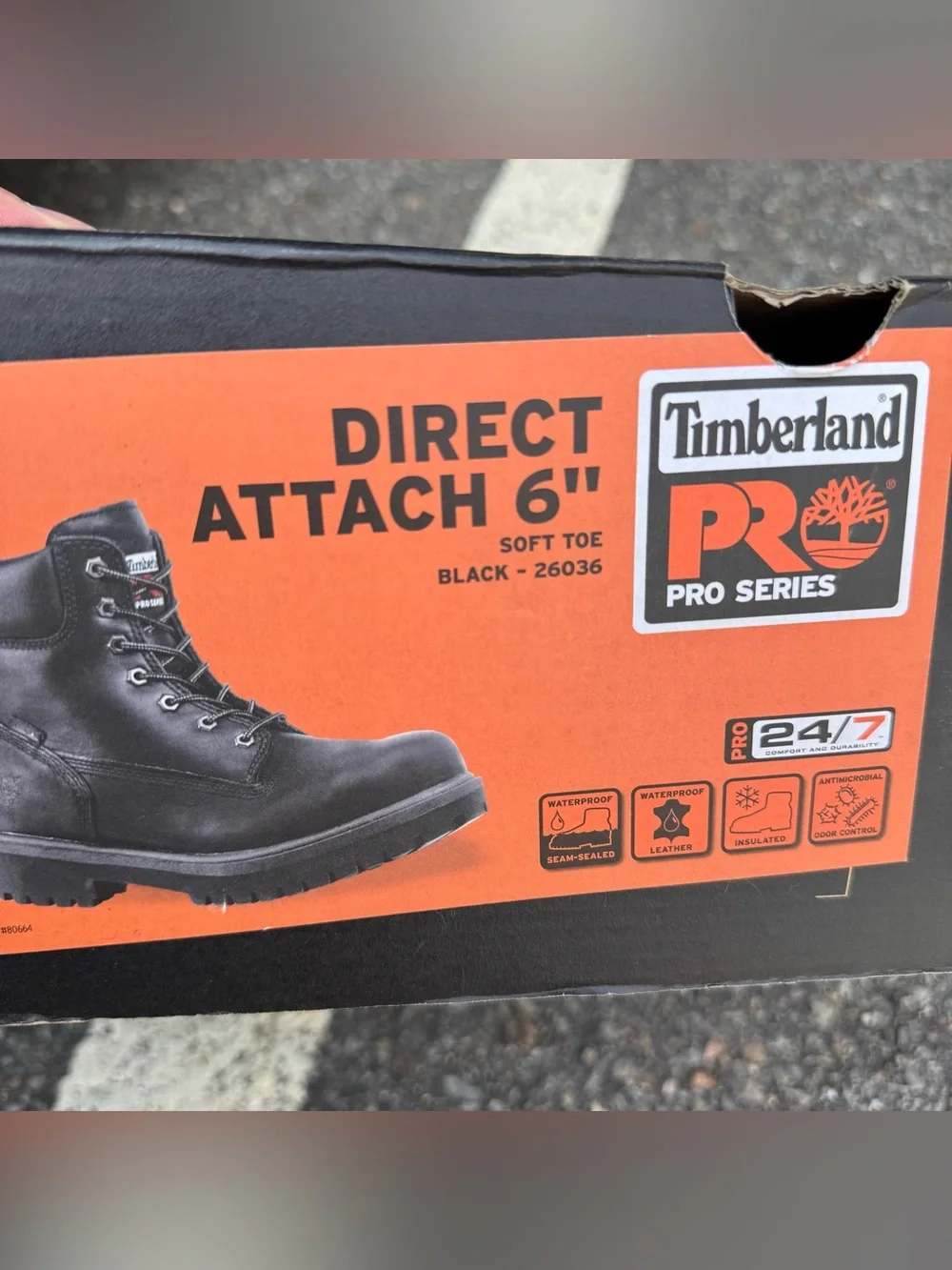 Timberland PRO 6IN Direct Attach Work Boots Men's 9.5 Soft Toe Insulated Black